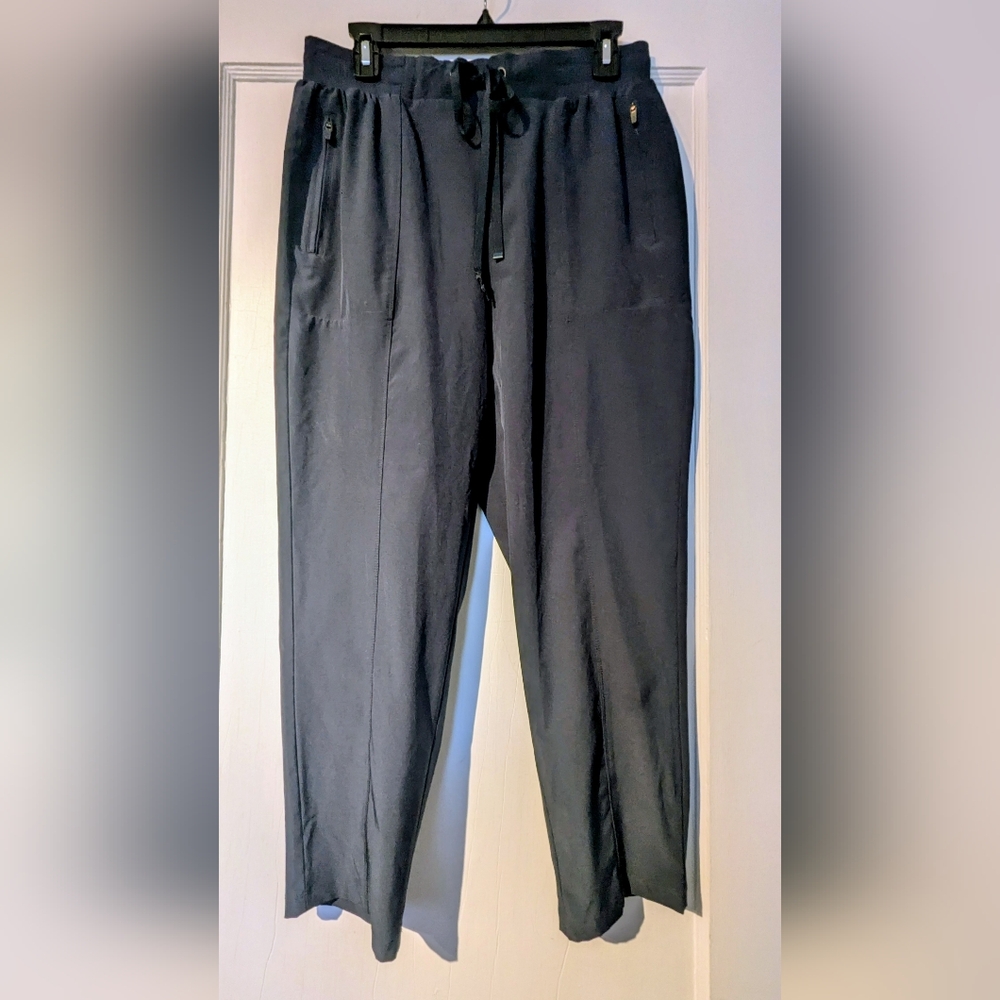 Lou & Grey Women's Blue Straight Leg Mid Rise Lightweight Pants W/Pockets. Sz M